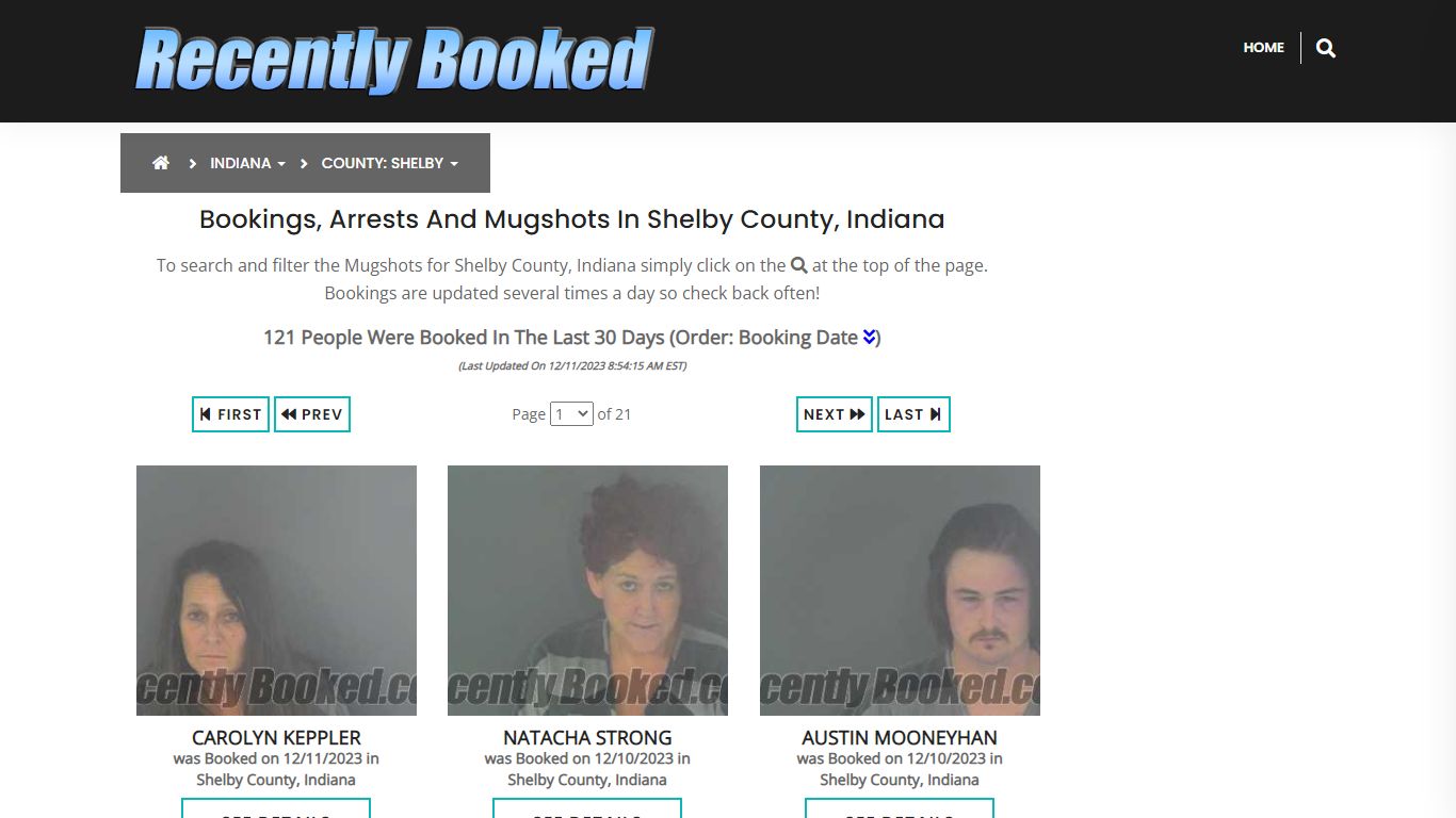 Recent bookings, Arrests, Mugshots in Shelby County, Indiana